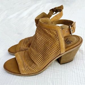 Sofft Milly Peep Toe Heel Sandal Booties Luggage 8.5 M